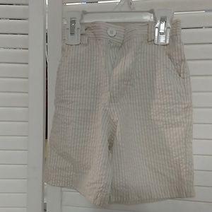 BT Kids tan/white 3T seersucker shorts
